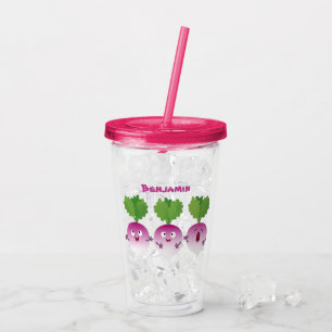 Verre En Acrylique Cute turnip légumes trio chanter dessin animé