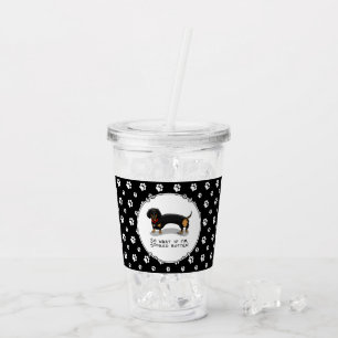 Verre En Acrylique Dachshund pourri (S noir & tan) mignon chien