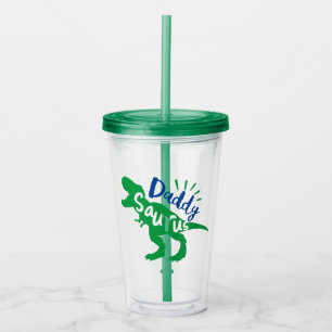 Verre En Acrylique Daddy Saurus T-Rex Silhouette