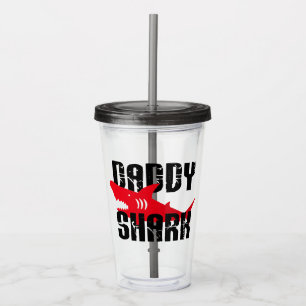 Verre En Acrylique Daddy Shark Worn Graphic