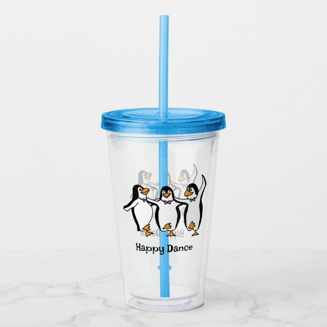 Verre En Acrylique Dancing Penguins Design Tumbler Acrylique (Devant)