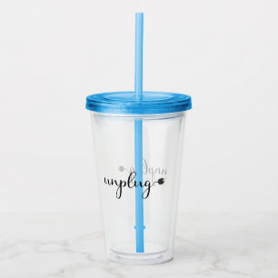 Verre En Acrylique Débrancher avec le texte et le plug-in de script