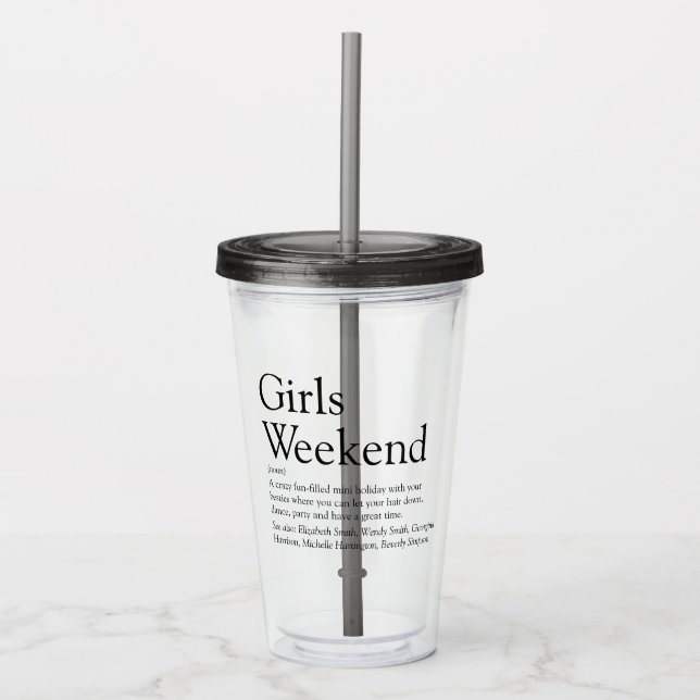 Verre En Acrylique Définition personnalisée de week-end entre filles (Devant)
