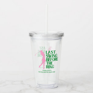 Verre En Acrylique Dernier Golf Swing Enterrement de Vie de Jeune Fil