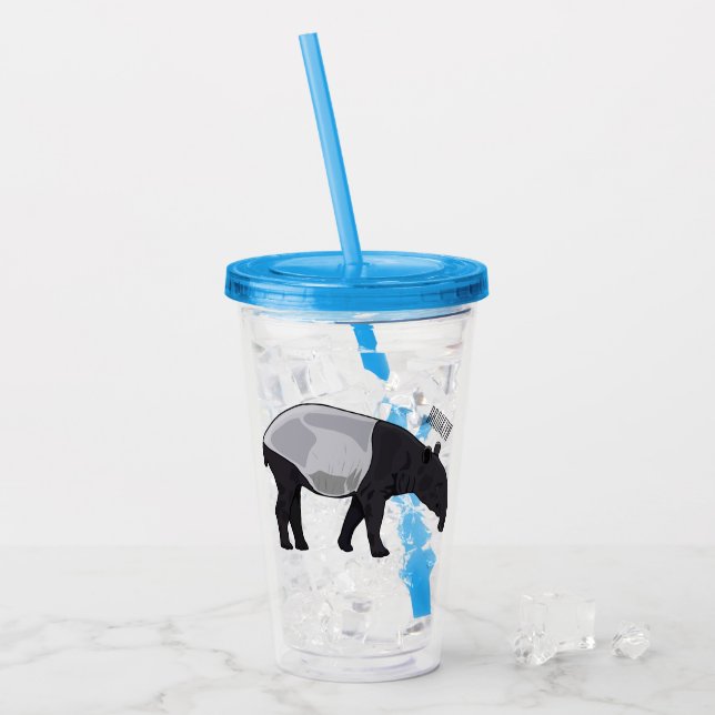 Verre En Acrylique Dessin sur Tapir (Devant glace)