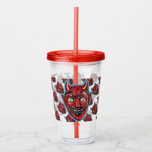 Verre En Acrylique Diable Rouge Vintage Halloweenies