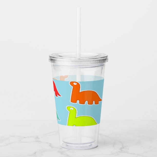 Verre En Acrylique Dinos en bleu (Devant)