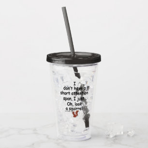 Verre En Acrylique Dire court d'écureuil de durée d'attention