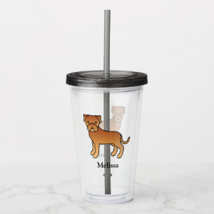 Verre En Acrylique Dogue De Bordeaux Chien de Dessin Animé Mignon & N