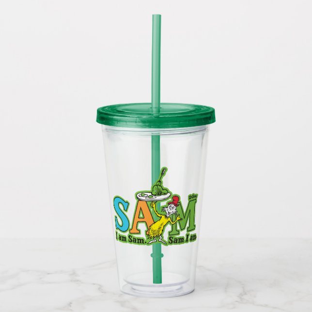 Verre En Acrylique Dr. Seuss | Je suis Sam. Sam je suis. (Devant)