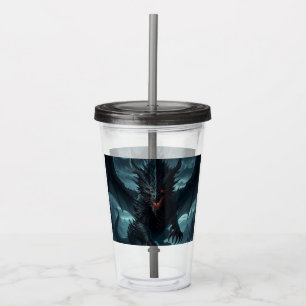 Verre En Acrylique Dragon sombre et médiéval
