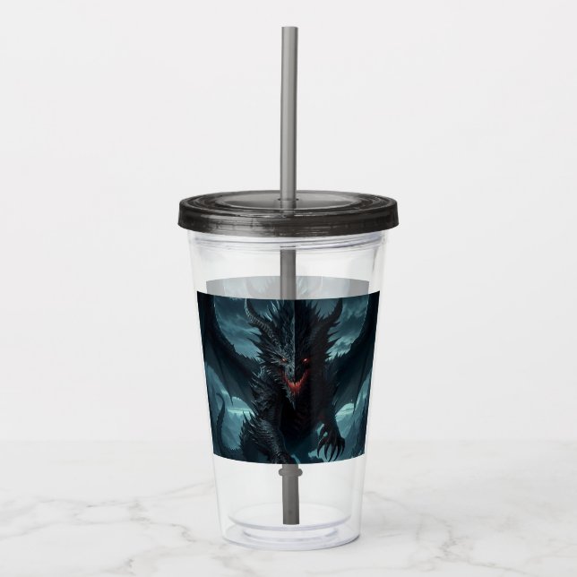 Verre En Acrylique Dragon sombre et médiéval (Devant)