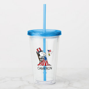Verre En Acrylique Drapeau 4 juillet à coudre Snoopy