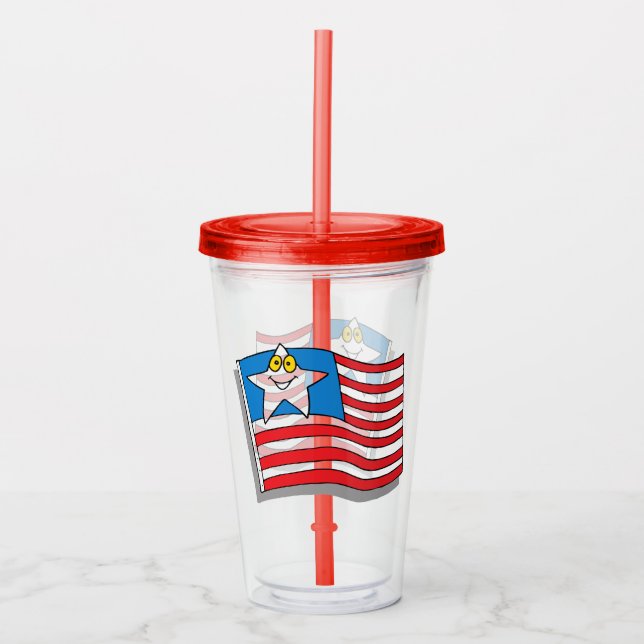 Verre En Acrylique Drapeau américain (Devant)
