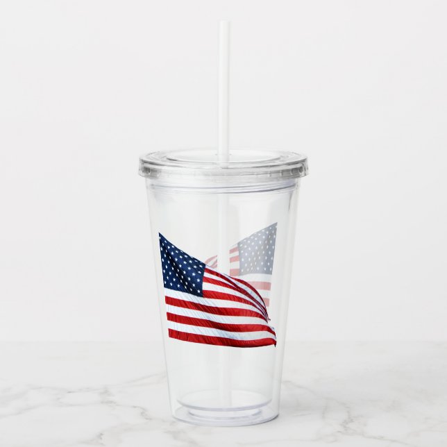 Verre En Acrylique Drapeau américain 2412 (Devant)