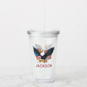 Verre En Acrylique Drapeau américain festif USA Enfants Fête du 4 jui