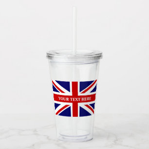 Verre En Acrylique Drapeau britannique d'Union Jack de coutume du