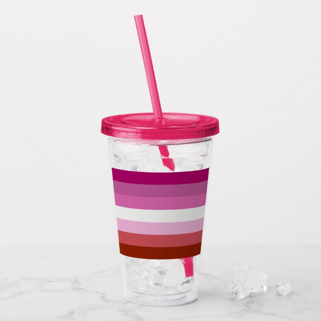 Verre En Acrylique Drapeau de la fierté lesbienne (Devant glace)