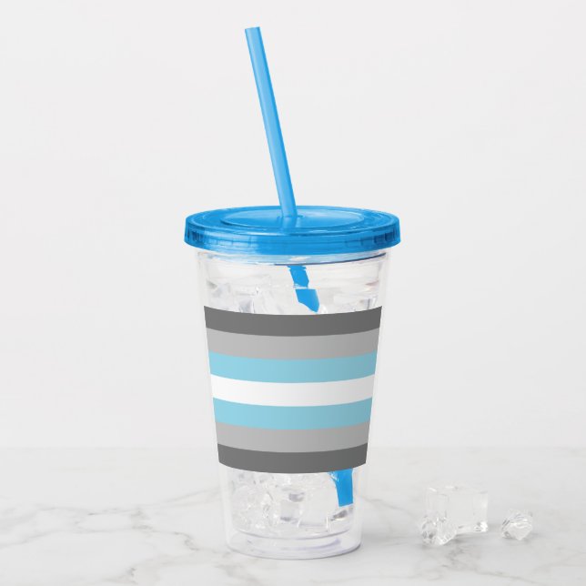 Verre En Acrylique Drapeau Demiboy Pride (Devant glace)