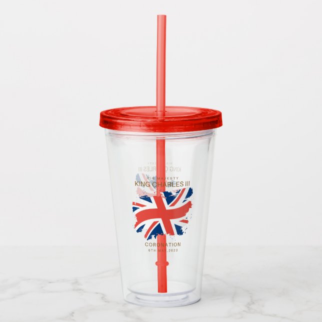 Verre En Acrylique Drapeau King Charles III Union Jack (Devant)