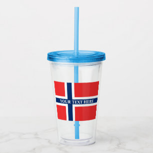 Verre En Acrylique Drapeau norvégien Norvège Parti scandinave coutume