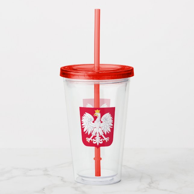 Verre En Acrylique Drapeau polonais Tumbler (Devant)