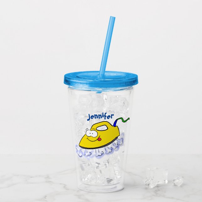 Verre En Acrylique Drôle dessin animé linge de fer (Dos glace)