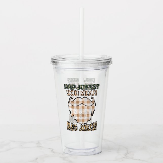 Verre En Acrylique Drôle papa plaisante | FÊTE DES PÈRES | Rad Plaisa (Devant)