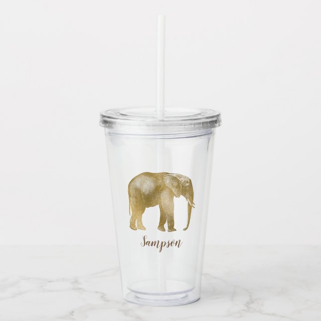 Verre En Acrylique Élégant éléphant (Devant)