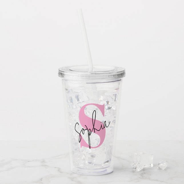 Verre En Acrylique Élégant monogramme tondeuse acrylique personnalisé (Devant glace)