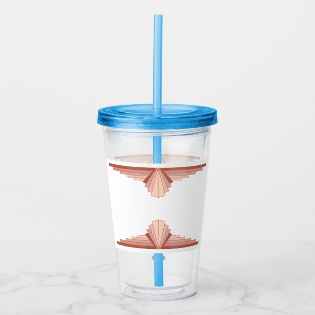 Verre En Acrylique Éléments Art déco dans une palette d'or rose (Devant)