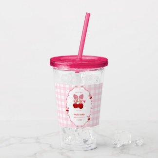 Verre En Acrylique Elle est la cerise sur le dessus Rose Bow Shower d