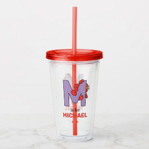 Verre En Acrylique Elmo Alphabet M pourpre