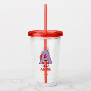 Verre En Acrylique Elmo Alphabet Un violet