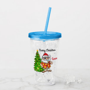 Verre En Acrylique Enfants customisés Tropical Père Noël