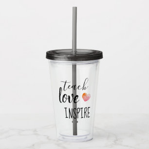Verre En Acrylique Enseignement Encouragement Amour Inspiration Cœur 