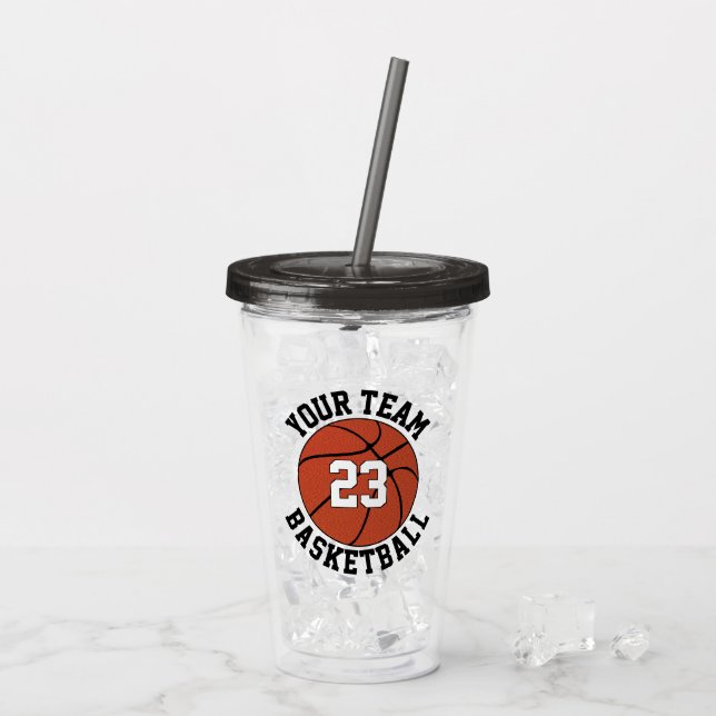 Verre En Acrylique Équipe de basket-ball personnalisée Nom et numéro  (Dos glace)