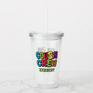 Verre En Acrylique Équipe de cousins colorés et mignons pour la réuni