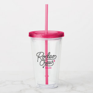 Verre En Acrylique Équipe Pink Rodeo pour l'enterrement de vie de jeu
