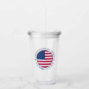 Verre En Acrylique États-Unis Fête de l'Indépendance du 4 juillet 250