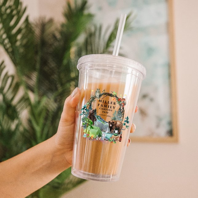 Verre En Acrylique Famille Réunion Camping Road Trip Personnalisé (Créateur téléchargé)