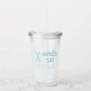 Verre En Acrylique Faveur de fête de bachelorette Après Ski Bleue