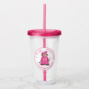 Verre En Acrylique Félicitations Pink Girl College Graduation Party