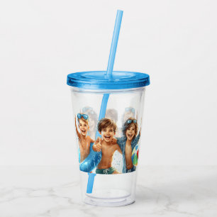Verre En Acrylique Fête au bord de la piscine, Fun été Fête au bord d