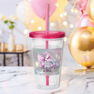 Verre En Acrylique Fête d'anniversaire de la sirène magique
