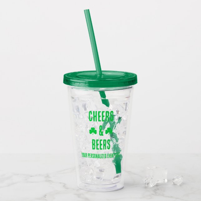 Verre En Acrylique Fête de bière et acclamations (Devant glace)
