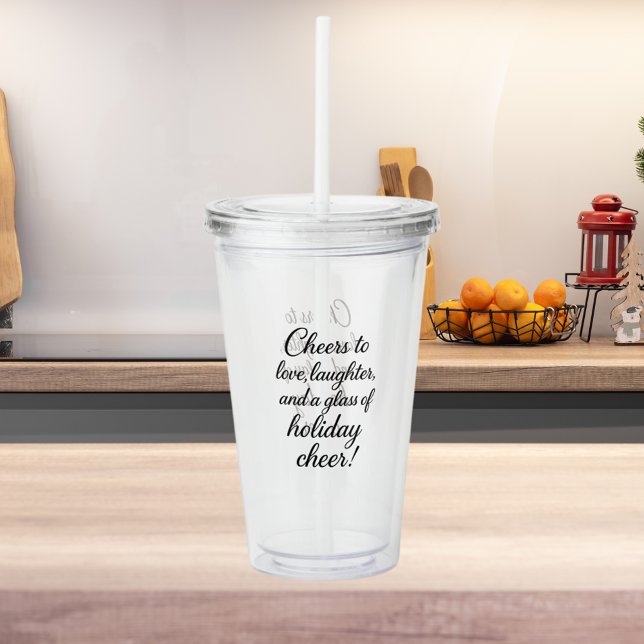 Verre En Acrylique Fête de Noël amour rire acclamer (Créateur téléchargé)