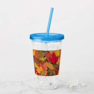 Verre En Acrylique Feuilles d'automne colorées