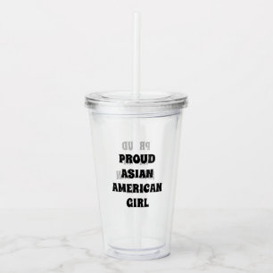 Verre En Acrylique Fier Asiatique Américaine Fille, clair