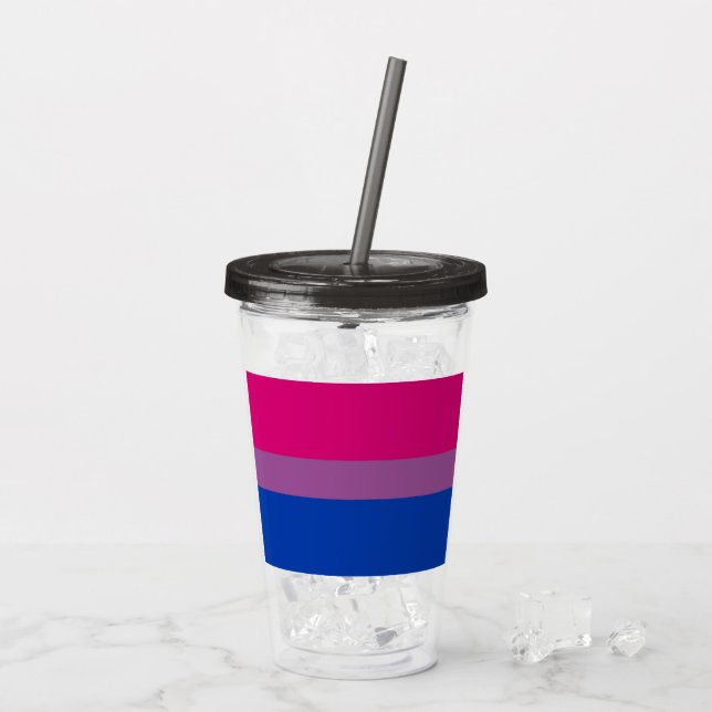 Verre En Acrylique Fierté bisexuelle ! (Dos glace)